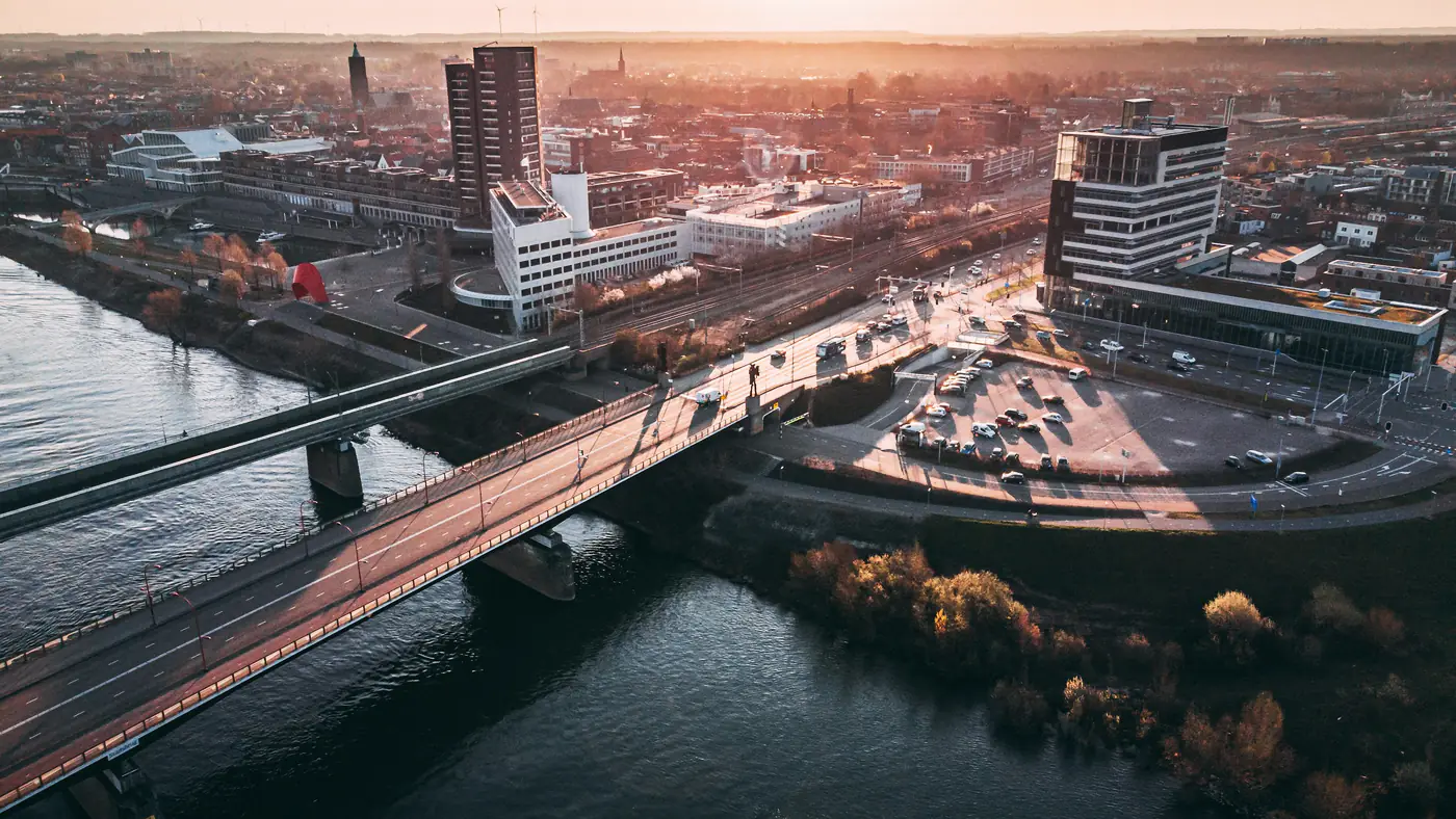 Venlo aan de Maas vanuit de lucht